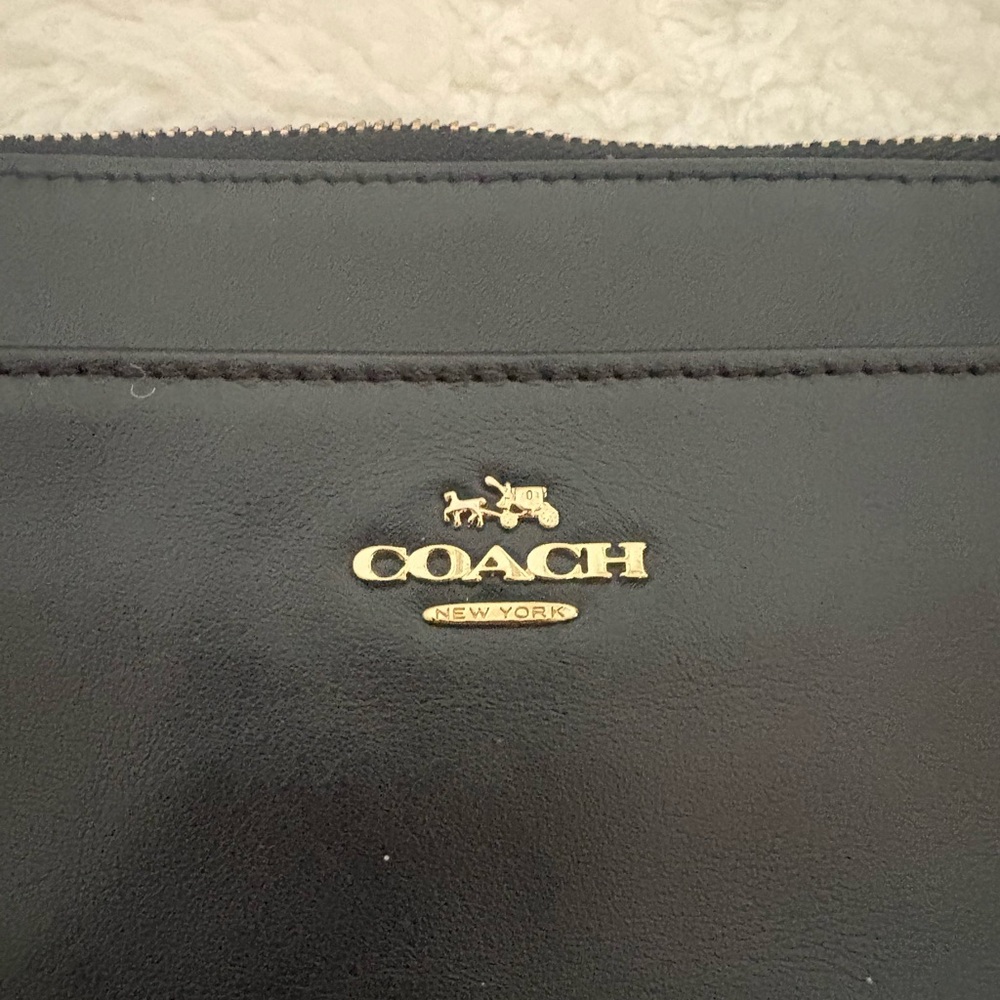 Coach Black Leather Crossbody Bag with Gold Accents - Picture 4 of 7